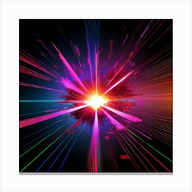 Laser Explosion Glitch Art 21 Canvas Print