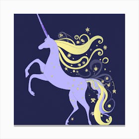 Unicorn With Stars Canvas Print