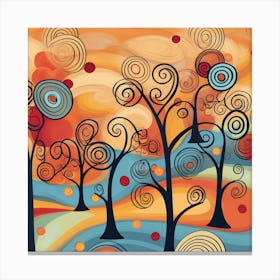 Abstract Tree Painting Canvas Print