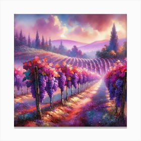 Vineyards At Sunset 19 Canvas Print