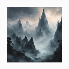 Ice Mountain Landscape Canvas Print