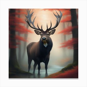 Deer In The Woods Canvas Print