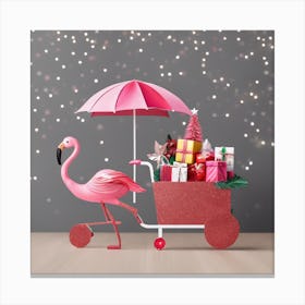 Christmas Flamingo Canvas Print