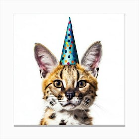 Cheetah In Party Hat Canvas Print