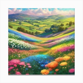 Field Of Flowers Canvas Print