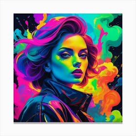 Girl In The Rainbow Canvas Print