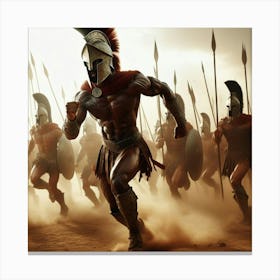 Spartan Warriors Running Canvas Print