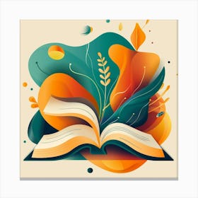 Open Book Illustration 2 Canvas Print