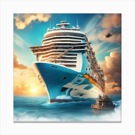 Cruise Ship In The Ocean 1 Canvas Print