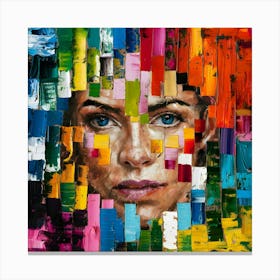 Abstract of a Woman Painting: Contemporary, Expressive, Feminine Art Canvas Print