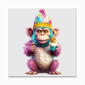 Birthday Monkey 4 Canvas Print