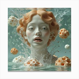 Woman In The Water Canvas Print