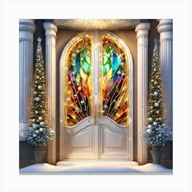 Christmas Door 65 Canvas Print