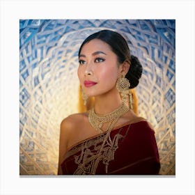 Firefly Graceful Woman With Noble Elegance And Geometric Dreamscape 73580 (2) Canvas Print