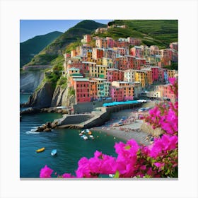 Cinque Terre Italy A Vibrant 9 Canvas Print