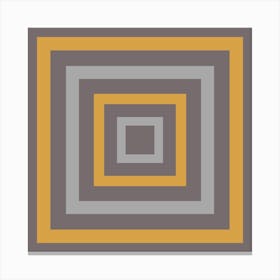 Geometric Squares Grey and Mustard Yellow Canvas Print