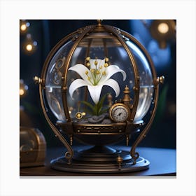Lily In A Glass Ball Canvas Print