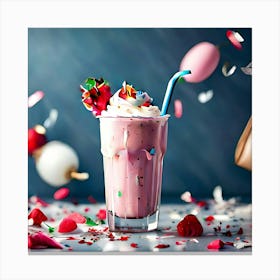 Valentine'S Day Milkshake Canvas Print