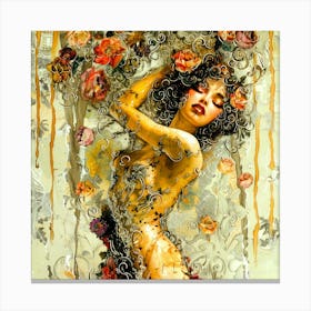 Lace 15 - Flowers Nude Canvas Print