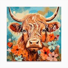Highland Cow Painting Canvas Print