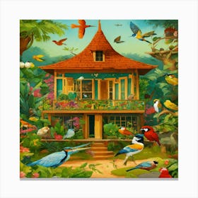 House In The Jungle Canvas Print