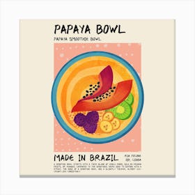 Papaya Bowl Square Canvas Print