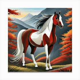 Horse In The Mountains 2 Canvas Print