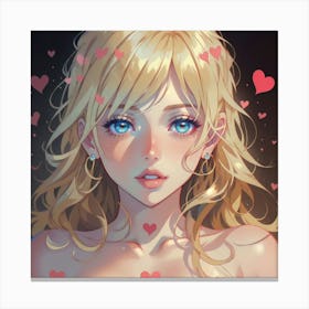 Blonde Girl With Heart On Neck(1) Canvas Print