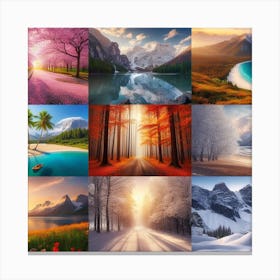 nature in different seasons 2 Canvas Print
