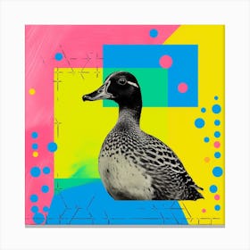 Geometric Colourful Duckling Pattern 3 Canvas Print