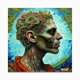 Man With A Head Full Of Plants Canvas Print