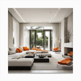 213915 Villa Living Room, Modern Minimalist Style, White Xl 1024 V1 0 1 Canvas Print