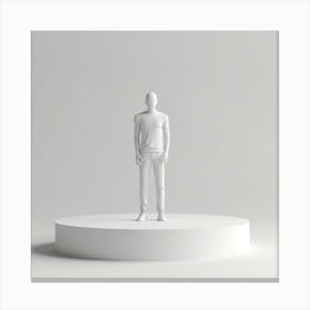 Mannequin Standing On Pedestal Canvas Print