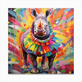Circus Rhino 1 Canvas Print