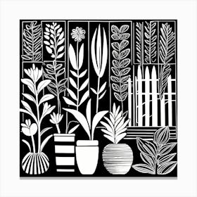Lion cut inspired Black and white Garden plants & flowers art, Gardening art, Garden 200 Canvas Print