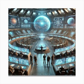 A Futuristic Sci Fi Scene Depicting The Stellar Co Canvas Print