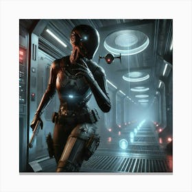 A Sci Fi Scene Illustrating Stealth Mastery, Fea Canvas Print