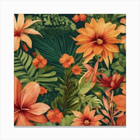 Seamless Tropical Pattern 4 Canvas Print