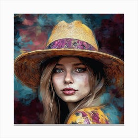 Woman In A Hat 10 Canvas Print