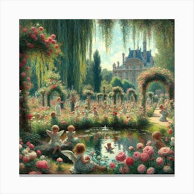 Angels In The Garden 5 Canvas Print