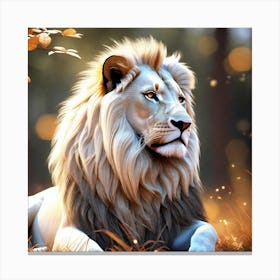 Lion In The Grass 4 Canvas Print