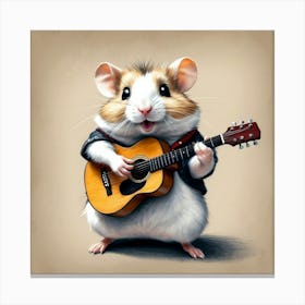 Hamster Playing Guitar 11 Canvas Print