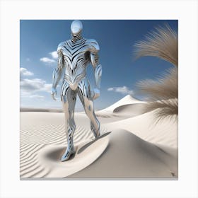 Futuristic Man In Desert Canvas Print
