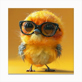 Cute Bird With Glasses 3 Canvas Print