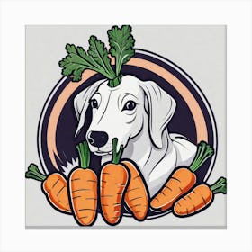 Dog With Carrots Canvas Print