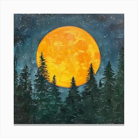 Full Moon In The Forest 6 Canvas Print