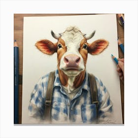 Cow Portrait 6 Canvas Print