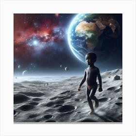 Walking on the moon Canvas Print