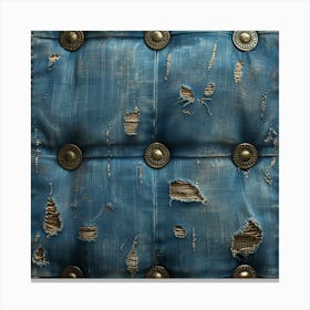 Distressed Blue Upholstery Canvas Print