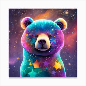 Teddy Bear With Stars Canvas Print